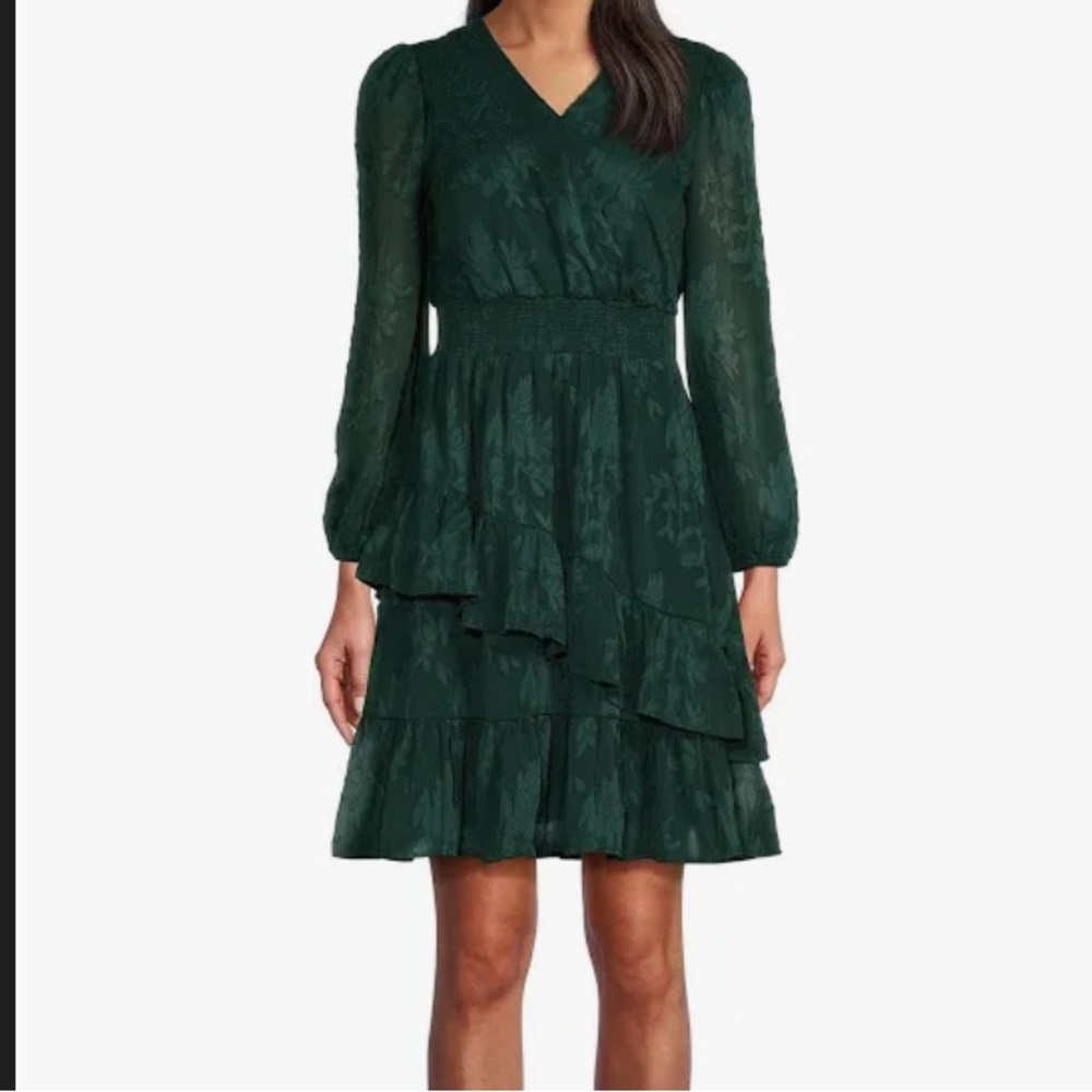 Leslie Fay deep green dress, size 12. NWT!